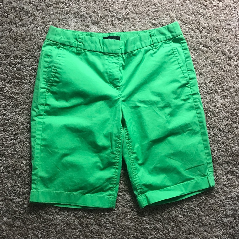 NWOT green J Crew Bermuda shorts